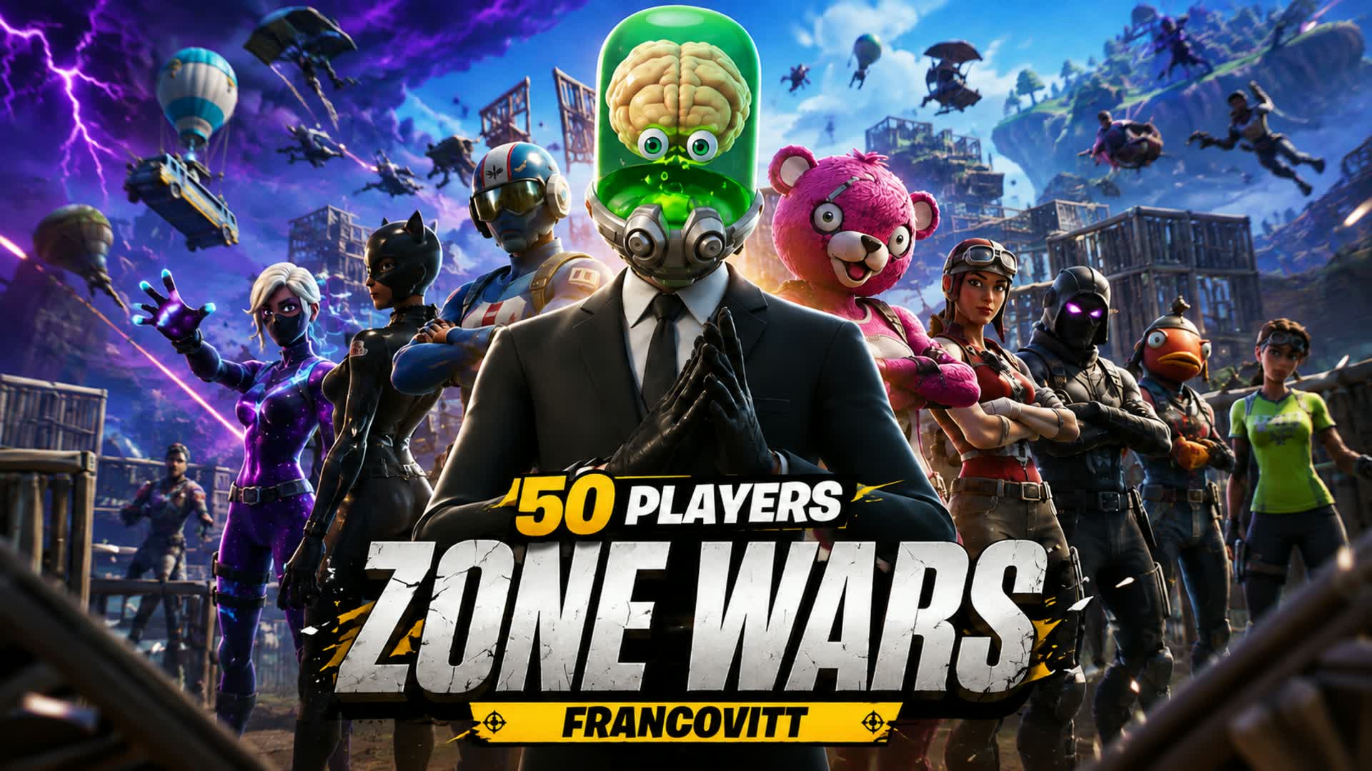 💤50 PLAYERS ZONE WARS💤 — Fortnite Creative map