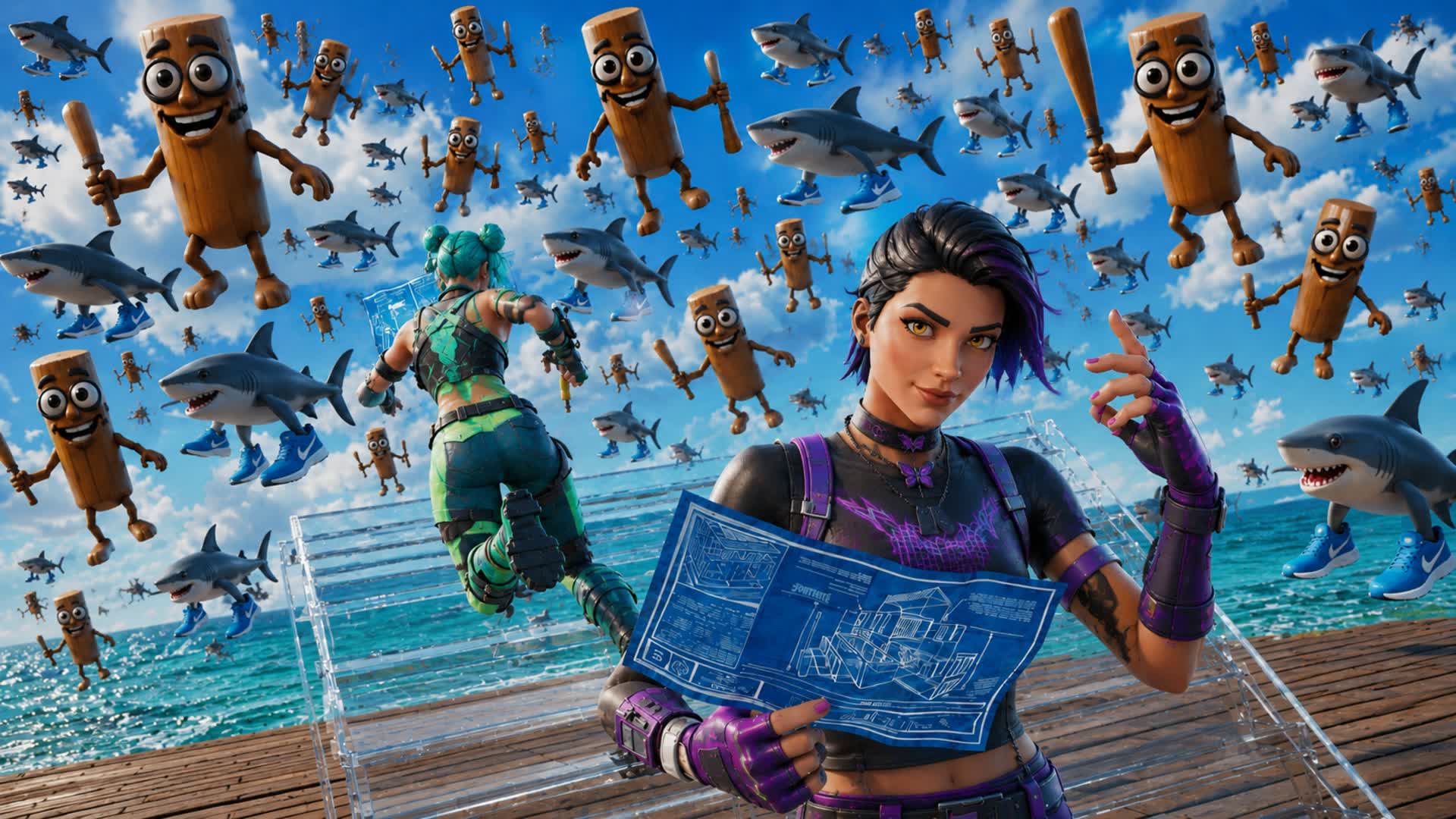 Brainrots 1v1 Build Fights — Fortnite Creative map
