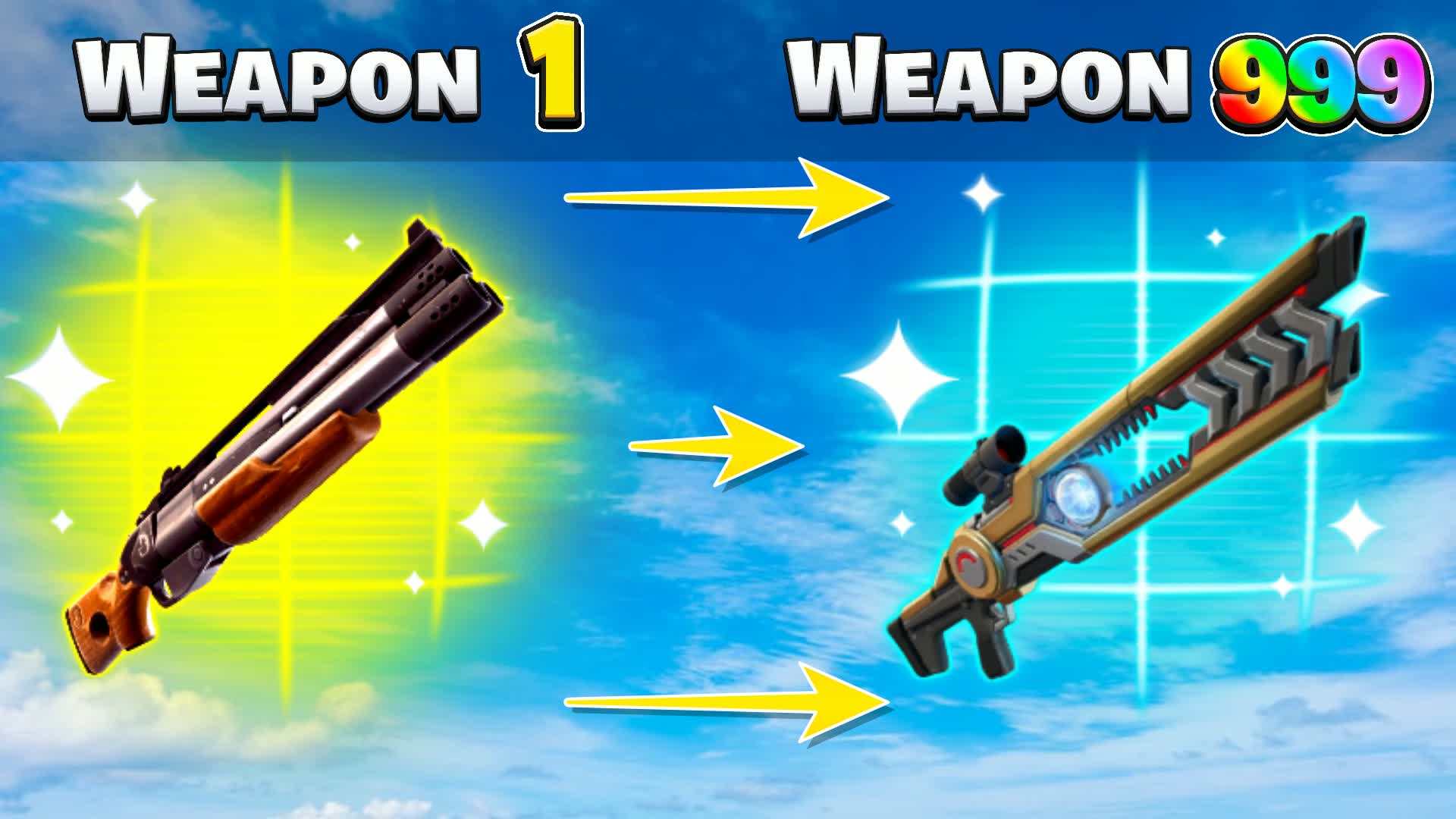 GUN GAME ONE SHOT CRAZY 🎯 — Fortnite Creative map