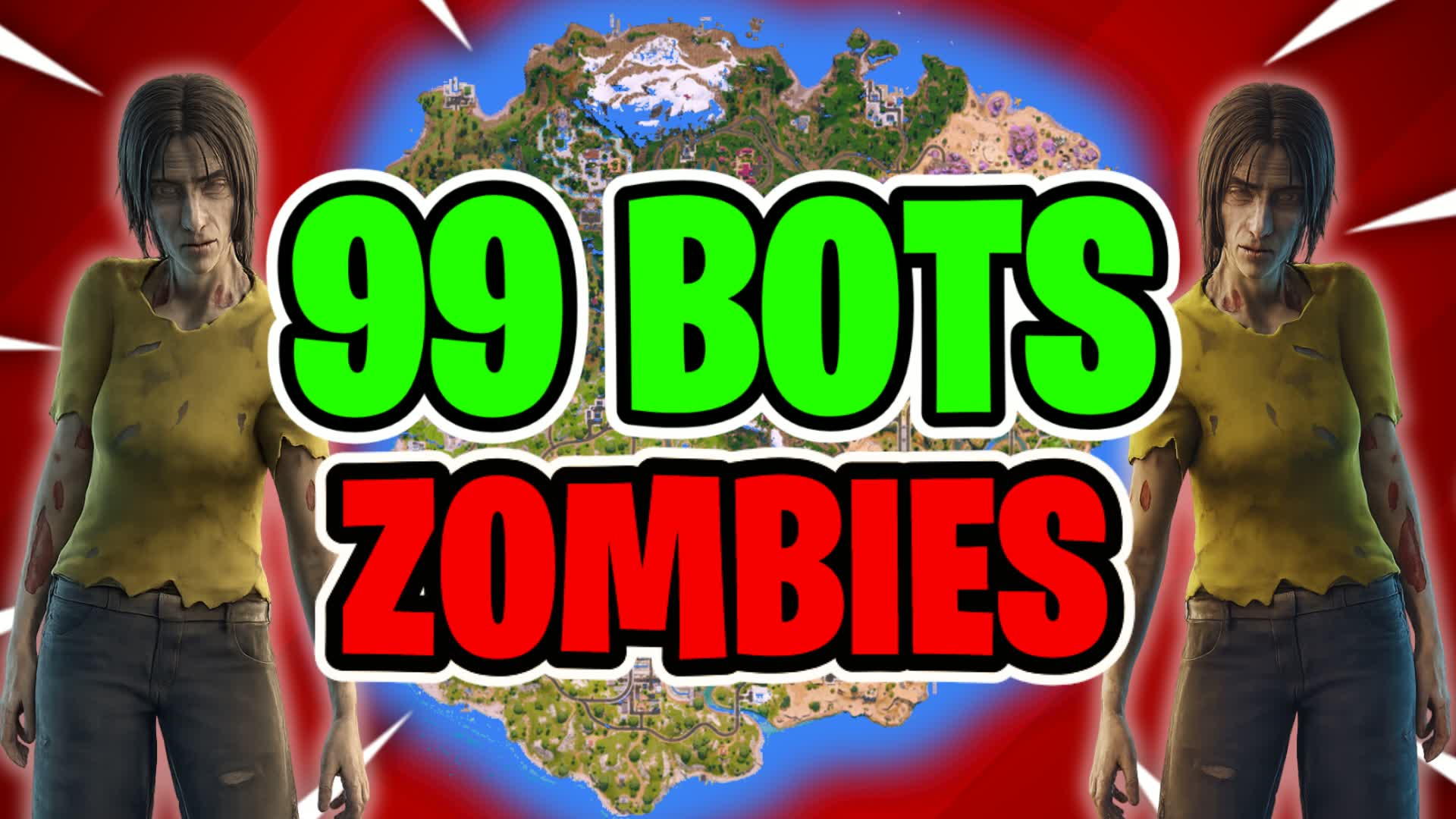 99 BOTS ZOMBIES 🧟‍♂️ FASHION SHOW 🎭👚 — Fortnite Creative map