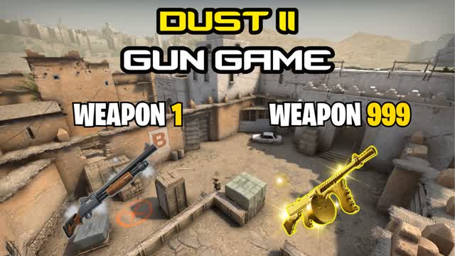 Gun Game Dust II — Fortnite Creative map cover art