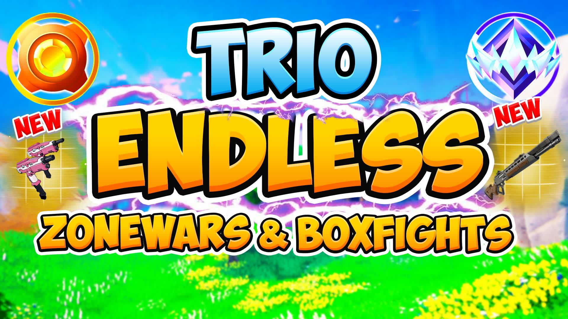TRIO ENDLESS ZONE WARS & BOX FIGHTS — Fortnite Creative map