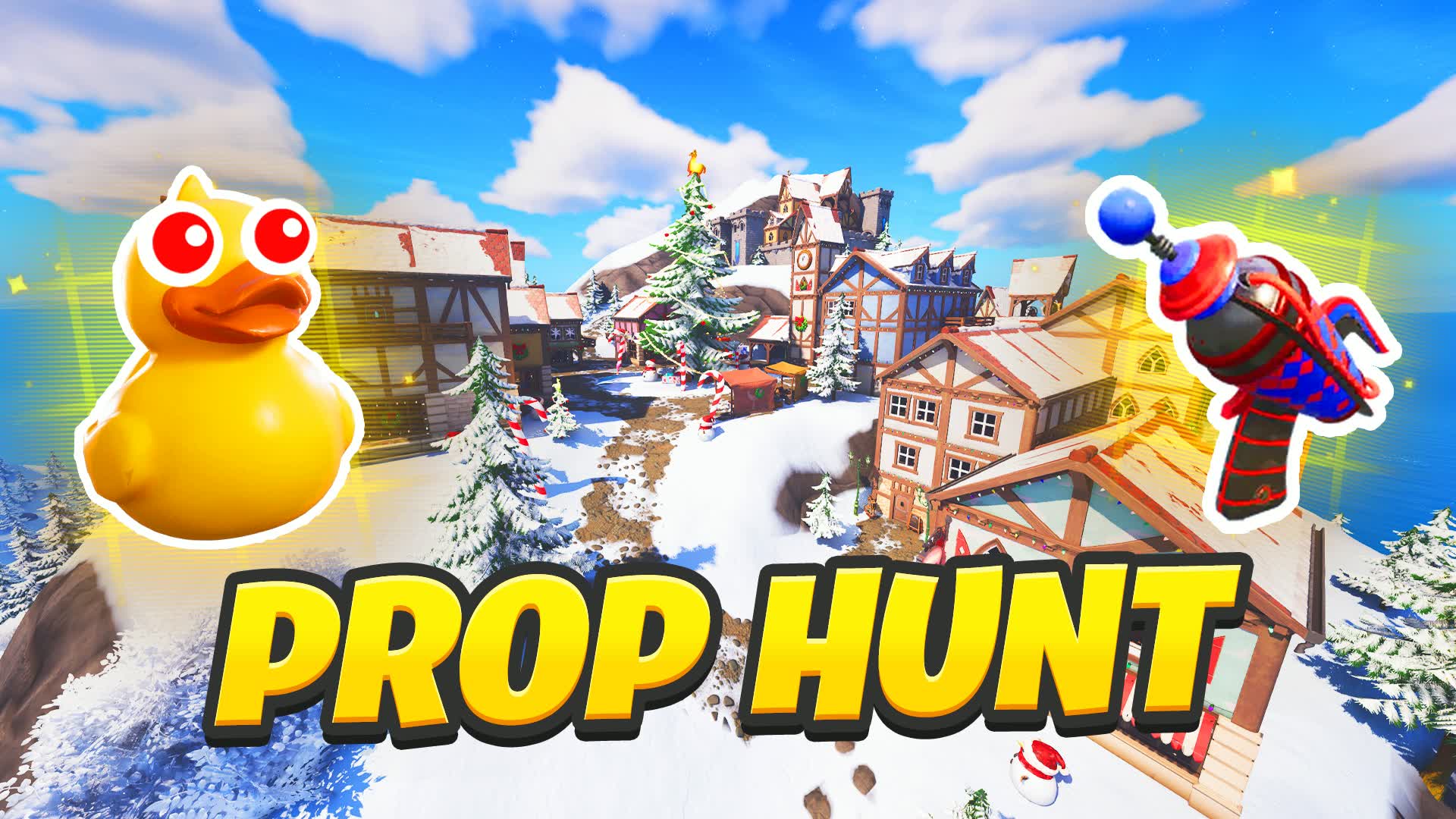 Winter Town Castle Prop Hunt⛄ — Fortnite Creative map