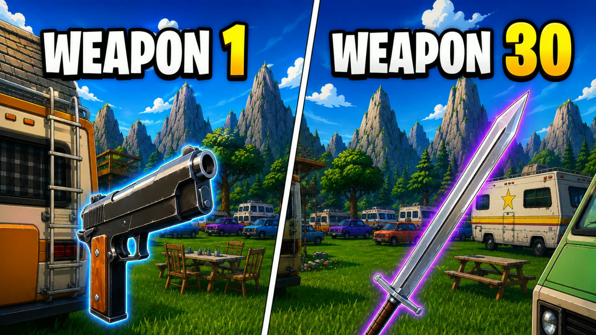 FIRST PERSON GUN GAME - RISKY REELS ๐ซ โ Fortnite Creative map