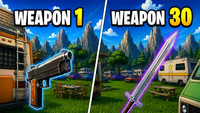 FIRST PERSON GUN GAME - RISKY REELS 🔫 — Fortnite Creative map
