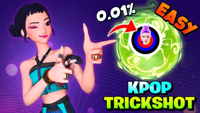 KPop Trickshot Parkour 50+ Levels! 🎯 — Fortnite Creative map cover art