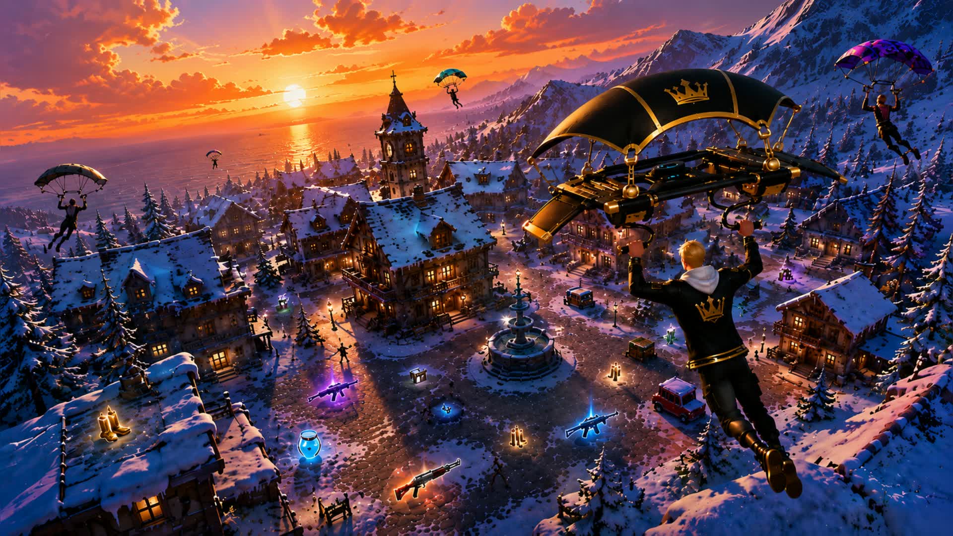 Snowtown FFA *Ch7 Weapons* — Fortnite Creative map