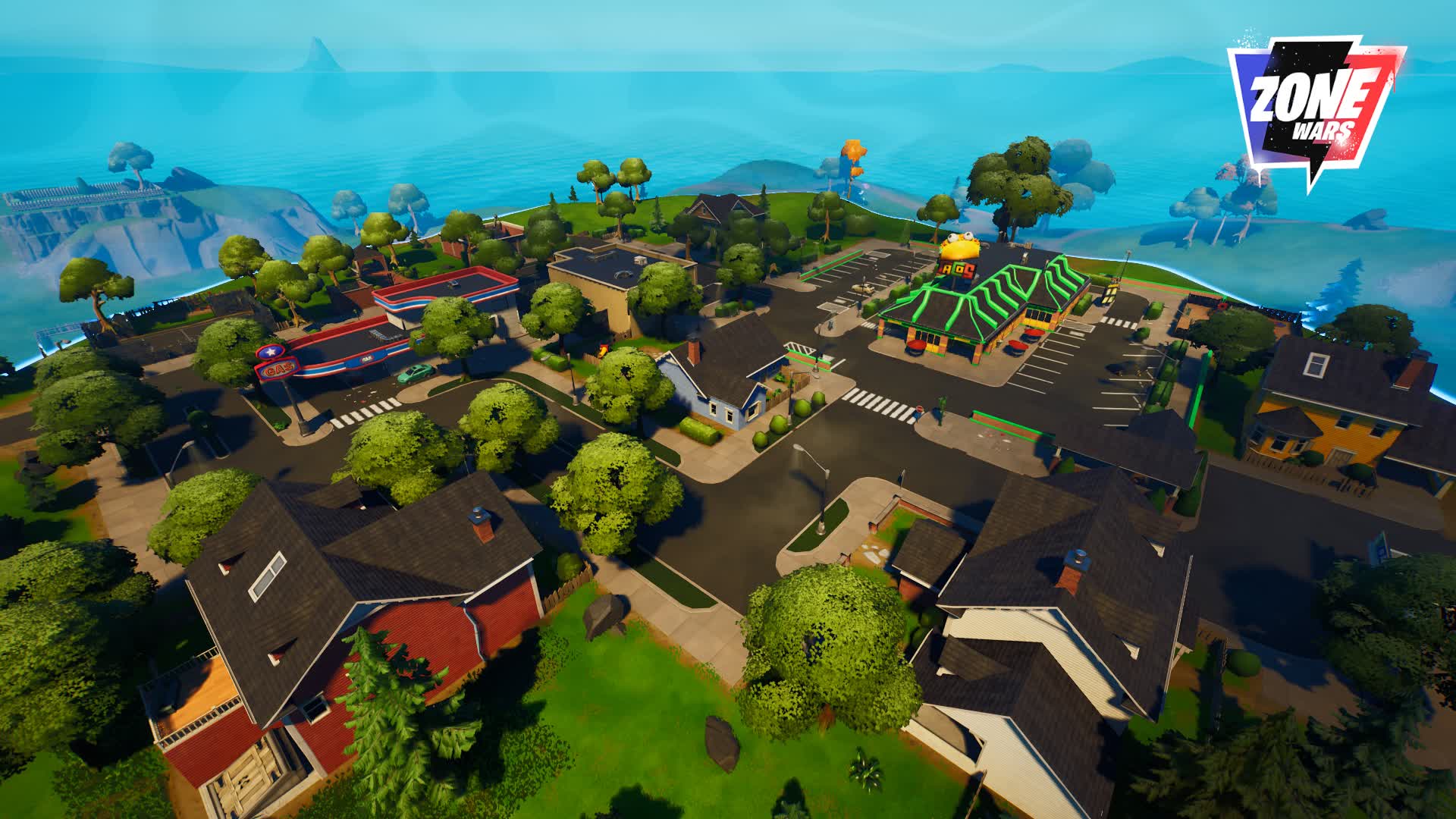 Greasy Grove Lategame Zone Wars — Fortnite Creative map