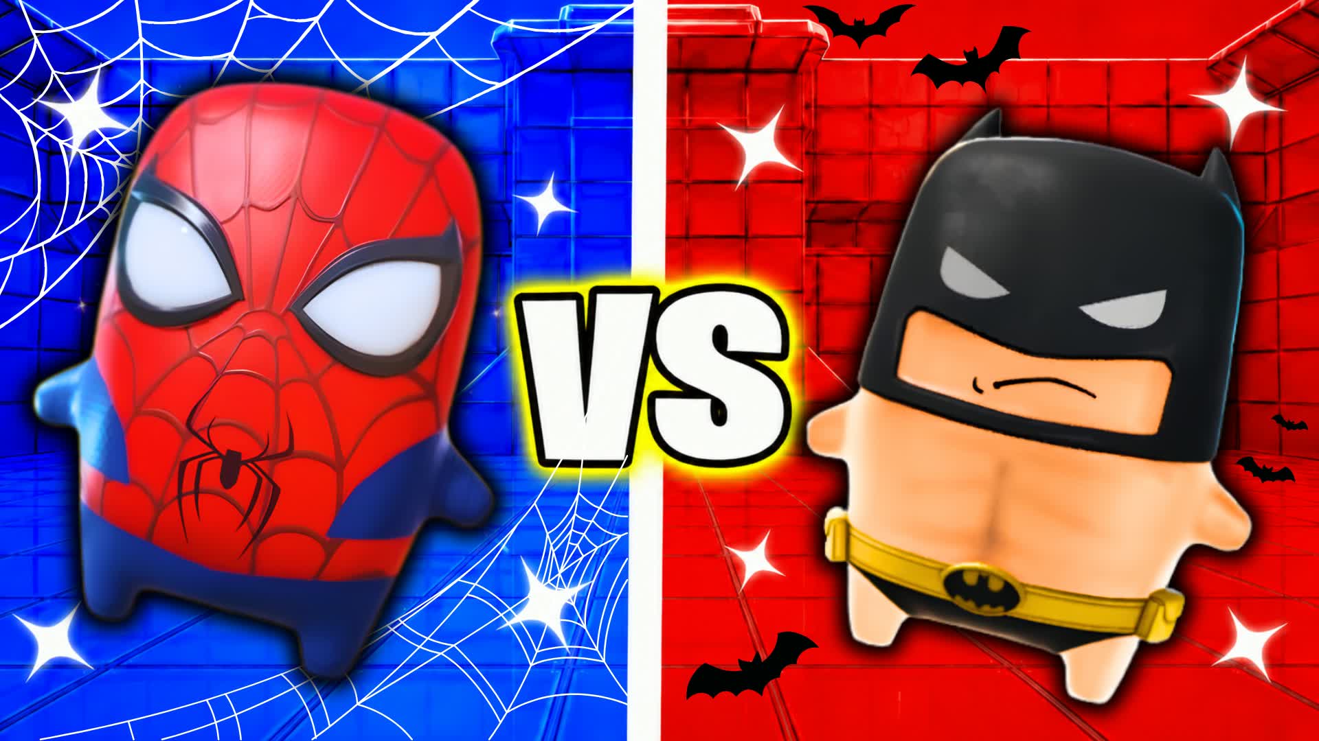 SPIDER VS BAT BATTLE RED VS BLUE 🔴🔵 — Fortnite Creative map