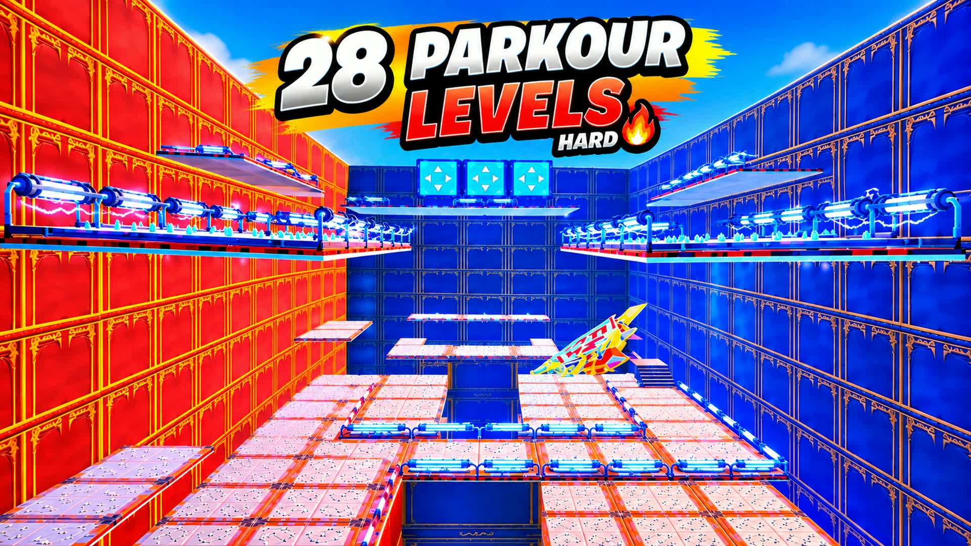 PARKOUR 28 LEVELS HARD #4220 — Fortnite Creative map
