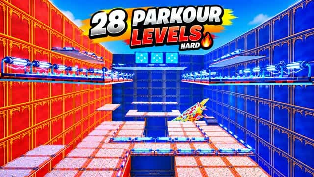 PARKOUR 28 LEVELS HARD #4220 — Fortnite Creative map