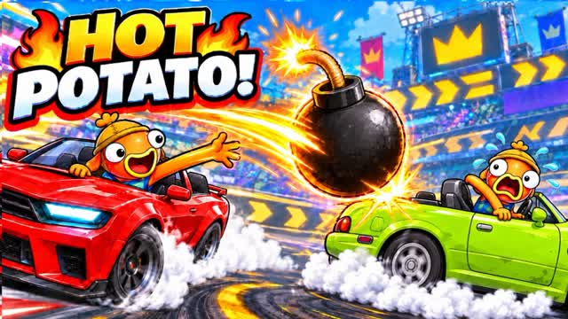 HOT POTATO TAG - CAR CHASE BOMB CRASH — Fortnite Creative map