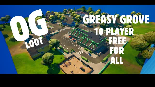 Greasy grove FREE FOR ALL — Fortnite Creative map cover art
