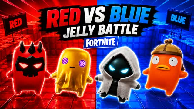 RED VS BLUE JELLY PARTY — Fortnite Creative map cover art