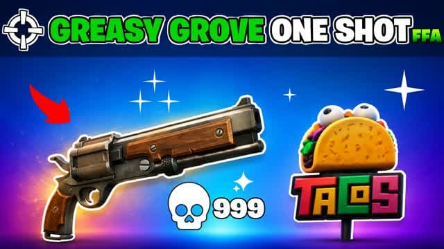 GREASY GROVE ONE SHOT GUN GAME (FFA) 🎯 — Fortnite Creative map