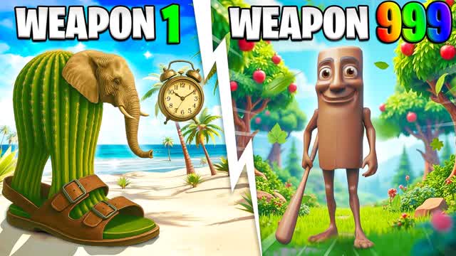 🔥MEGA🧠SUMMER BRAINROT🔫GUN GAME — Fortnite Creative map cover art
