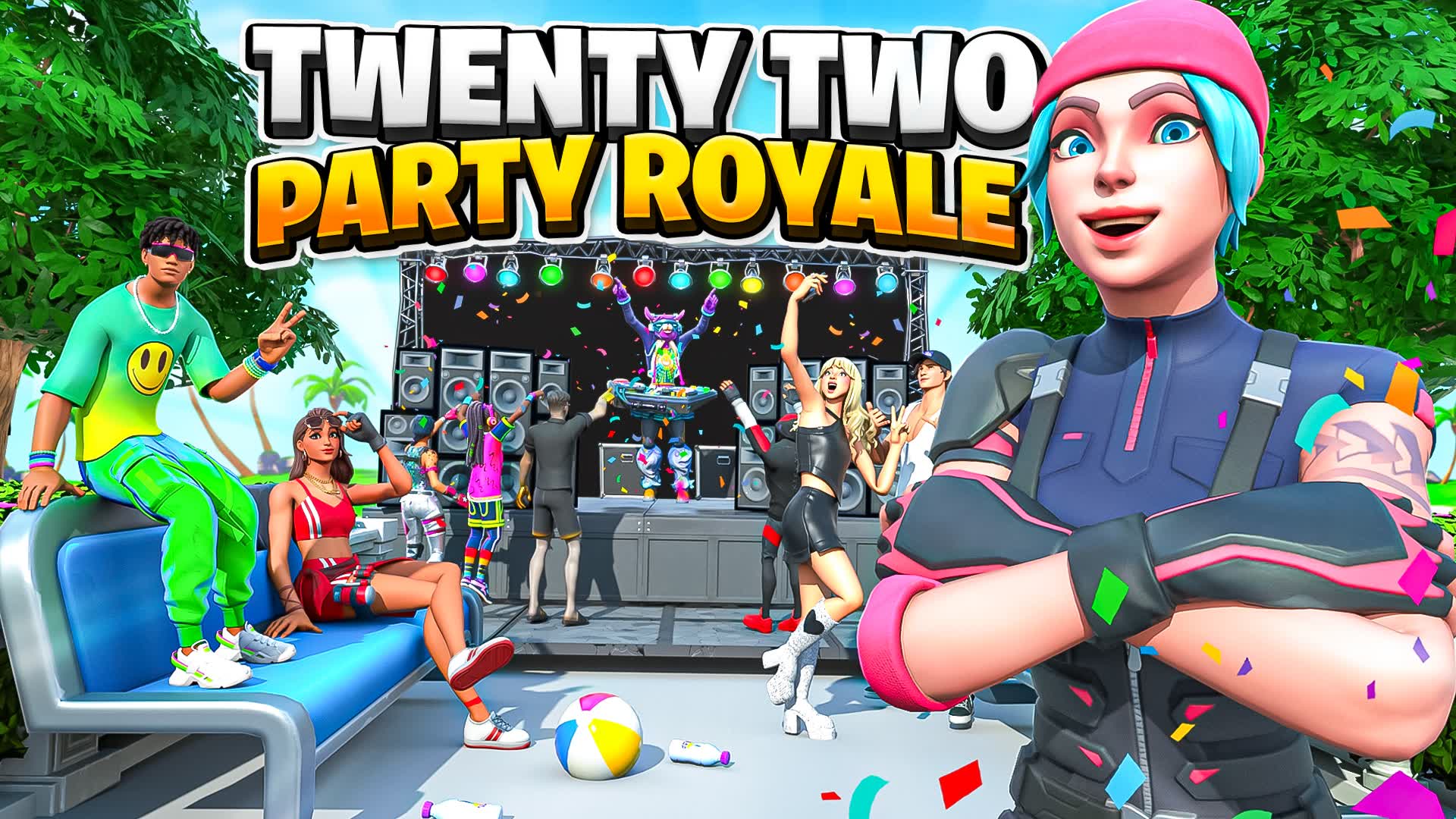 🌴22 PARTY ROYALE 2.2🌴 — Fortnite Creative map
