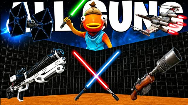 CRAZY STAR WARS 1V1 ALL GUNS & CARS — Fortnite Creative map cover art