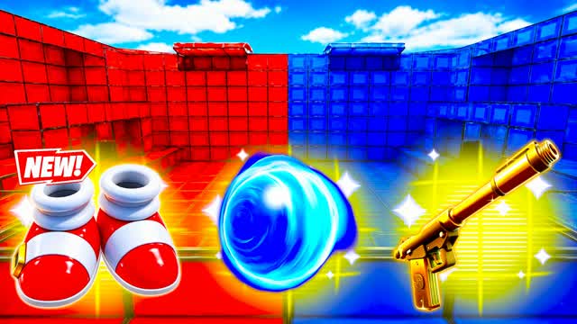 RED VS BLUE RUSH PAST THE FINISH 🔵🔴 — Fortnite Creative map cover art