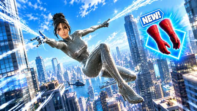 🕸SPIDER CITY GUN GAME FUNNY[]🎯 — Fortnite Creative map cover art