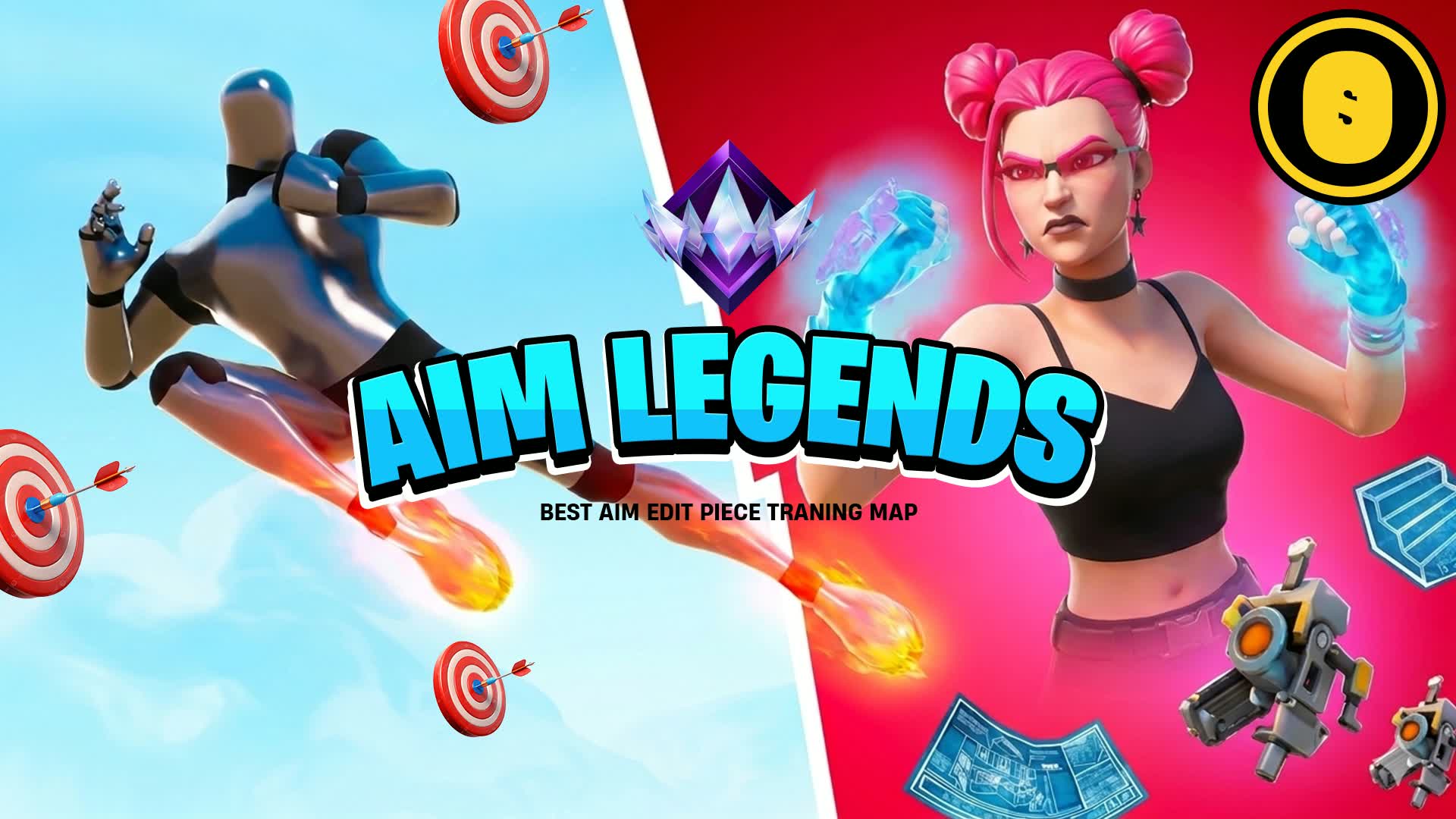 AIM LEGENDS 🎯 [Aim, Edit, Piece, 1v1] — Fortnite Creative map