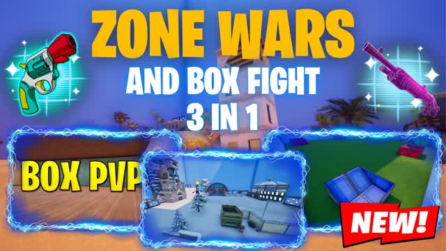 Zone Wars and Box fight 3 in 1 — Fortnite Creative map cover art