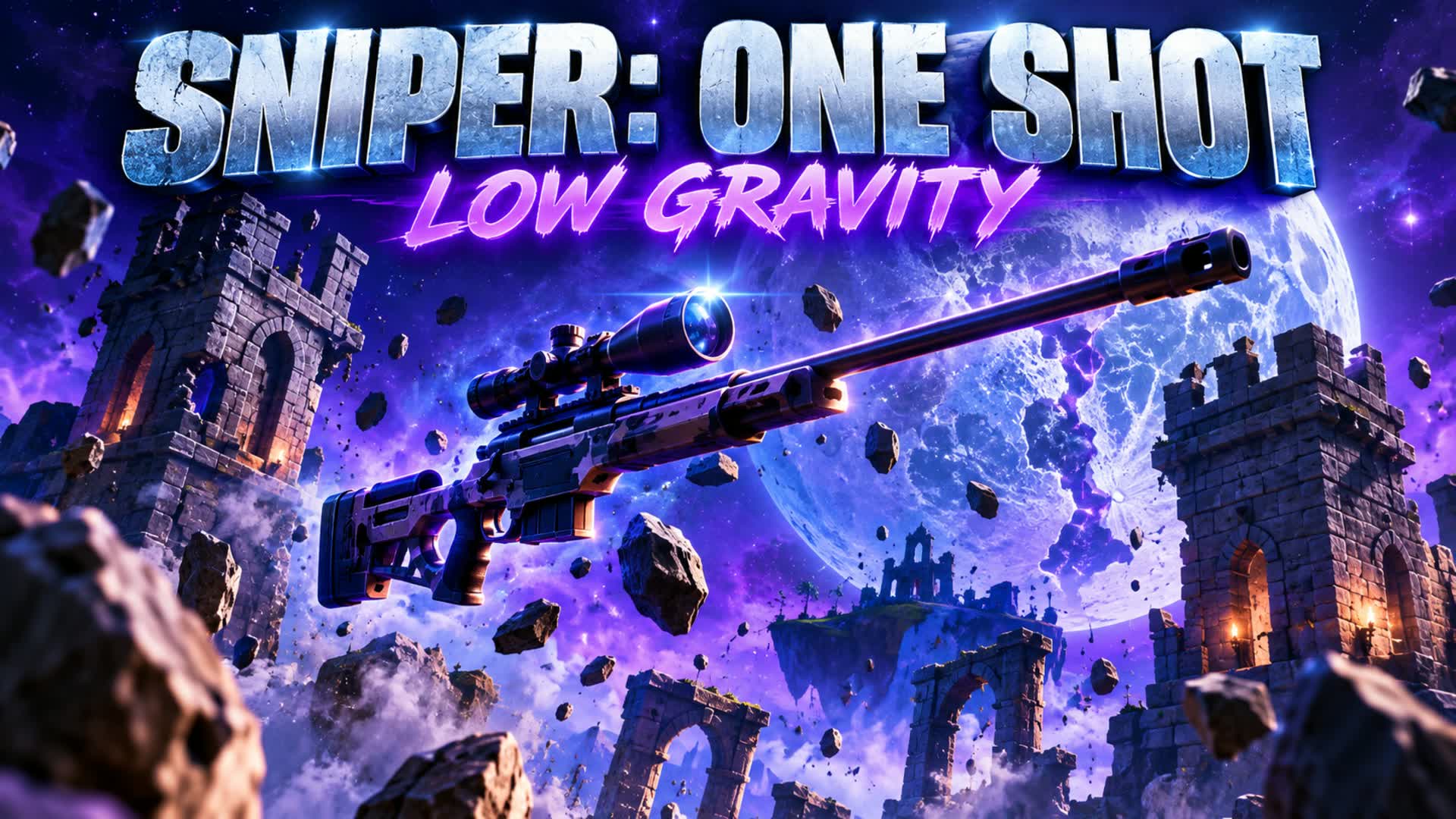 Moonfall Ruins 🌙 Low Gravity Sniper — Fortnite Creative map