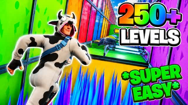 🌈 DEFAULT DEATHRUN 250+ LEVELS 🌈 — Fortnite Creative map cover art