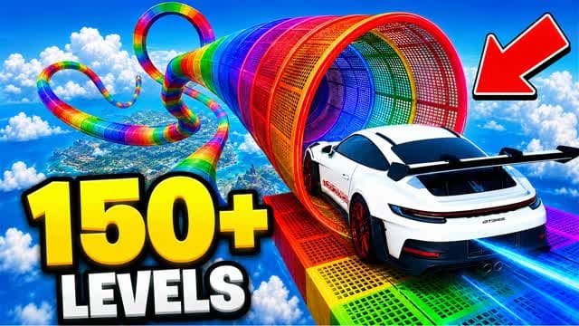 🚔OBBY CAR PARKOUR DRIVE 150 LEVELS — Fortnite Creative map