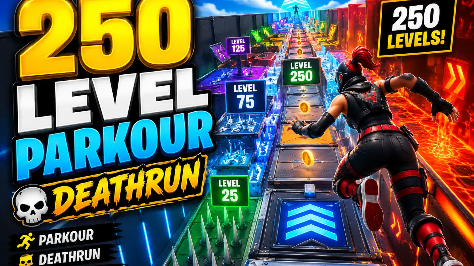 250+ Level Parkour — Fortnite Creative map