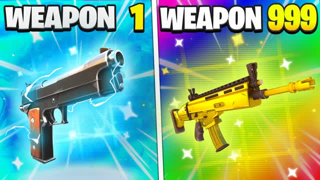 🔫 THE GUN GAME 🎯 ONE SHOT — Fortnite Creative map cover art