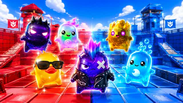 SUPER HERO RED VS BLUE CHAOS — Fortnite Creative map