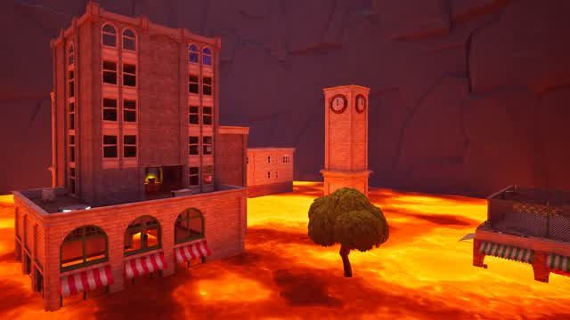 TILTED TOWERS ZONE WARS + LAVA🔥 — Fortnite Creative map cover art