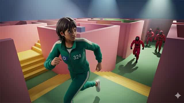 ESCAPE SQUID MAZE — Fortnite Creative map cover art