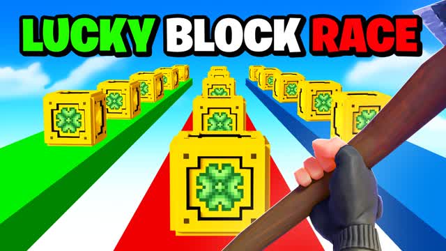 🍀 LUCKY BLOCK RACE 🍀 — Fortnite Creative map cover art