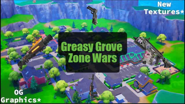 GREASY GROVE Zone Wars - 4RC — Fortnite Creative map cover art