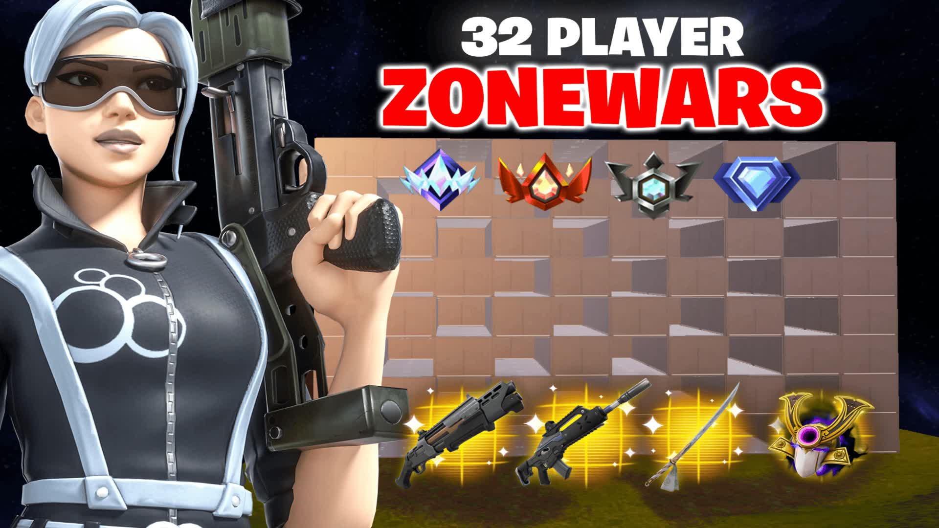 SETTY ZONE WARS🏆 [32 PLAYERS LATEGAME] — Fortnite Creative map
