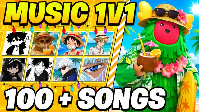 ✨ 1v1 Music 🏆[100+ Songs] 🎶 Party ✨ — Fortnite Creative map cover art