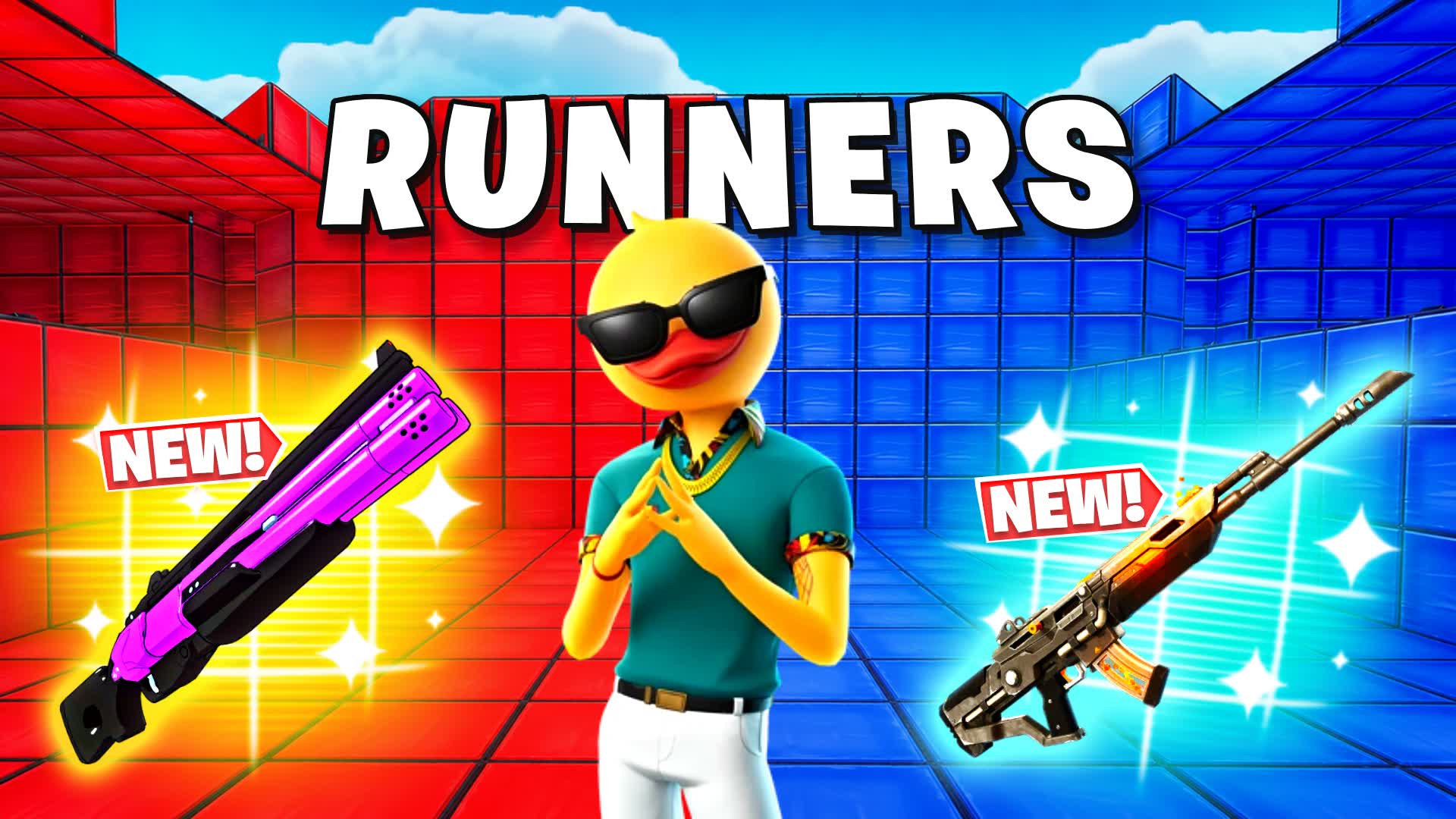 RED VS BLUE RUNNERS TDM — Fortnite Creative map