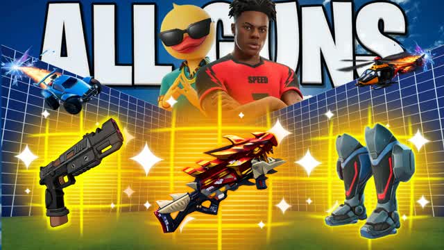OMEGA 1V1 FFA - ALL GUNS & RIDES — Fortnite Creative map cover art
