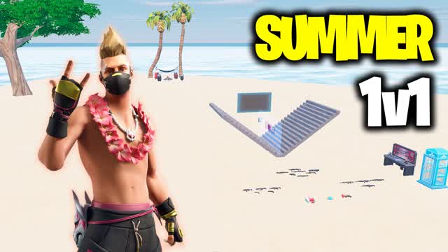 SUMMER 1V1 BUILD FIGHT ☀️ — Fortnite Creative map cover art