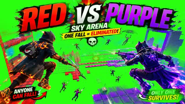 RED VS PURPLE: SKY ARENA — Fortnite Creative map cover art