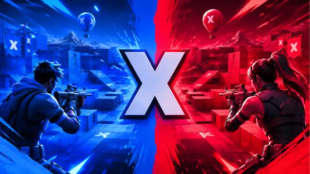 RED VS. BLUE TEAM BATTLE — Fortnite Creative map cover art