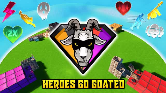 🦸 HEROES GO GOATED 🌀 — Fortnite Creative map