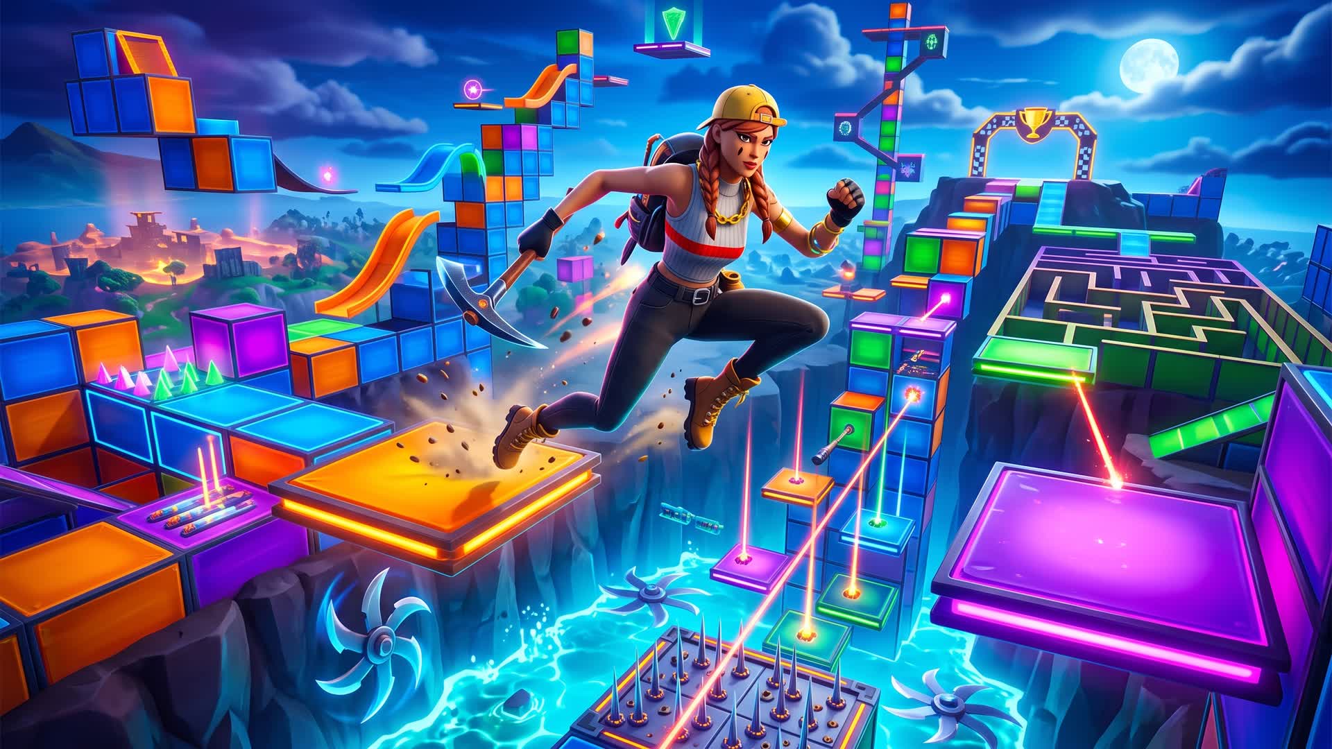 NEON CUBE DEATHRUN 🧊 — Fortnite Creative map