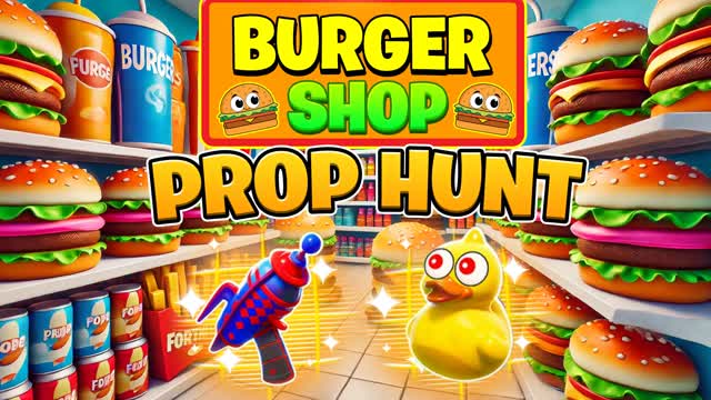 BURGER SHOP PROP HUNT🍔 — Fortnite Creative map cover art