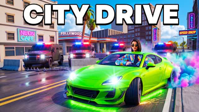 🚔CITY DRIVE💥سيتي درايف — Fortnite Creative map cover art
