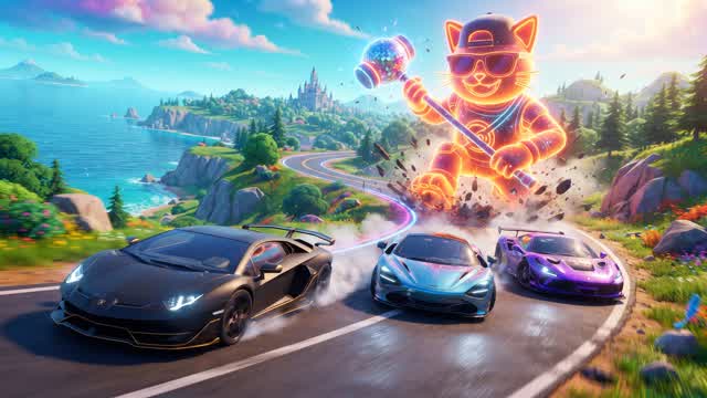 Neon Meow-narch Chase 😸 — Fortnite Creative map cover art