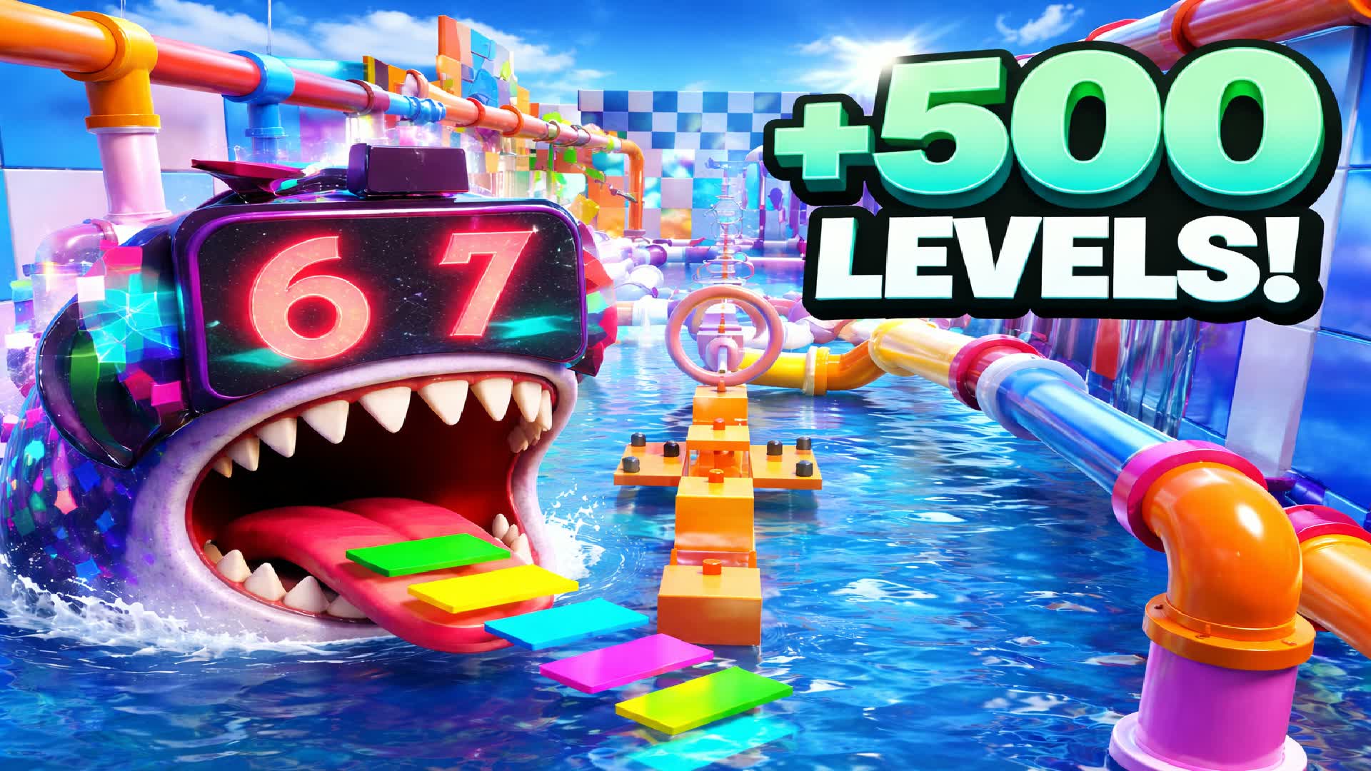 67 SHARK PARKOUR LEVELS 500+ — Fortnite Creative map