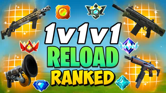 1v1v1 Reload Ranked Pvp 1v1 Free for All — Fortnite Creative map cover art